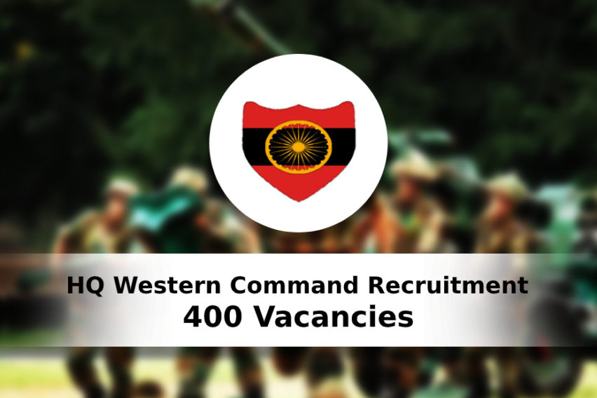 HQ Western Command Recruitment: 400 Civilian, Porter, And Other Vacancies