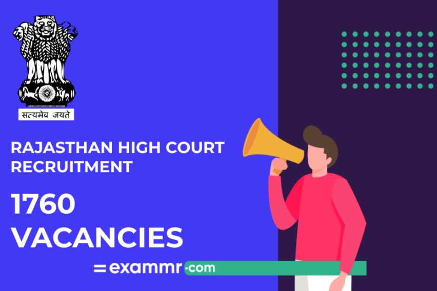 Rajasthan High Court Recruitment: 1760 Jr Judicial Asst And Other Vacancies