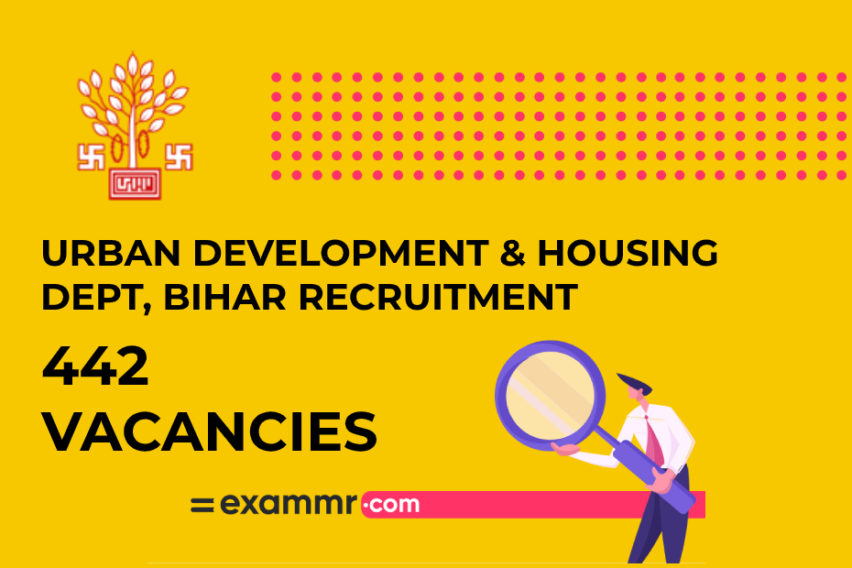 Urban Development & Housing Dept Bihar Recruitment: 442 Jr Engineer Vacancies