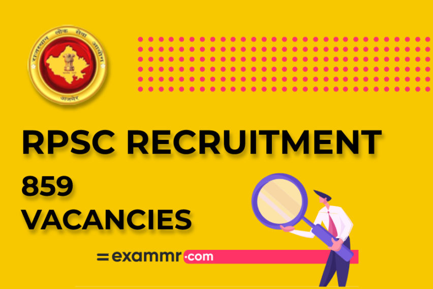 RPSC Recruitment: 859 SI & Platoon Commander Vacancies