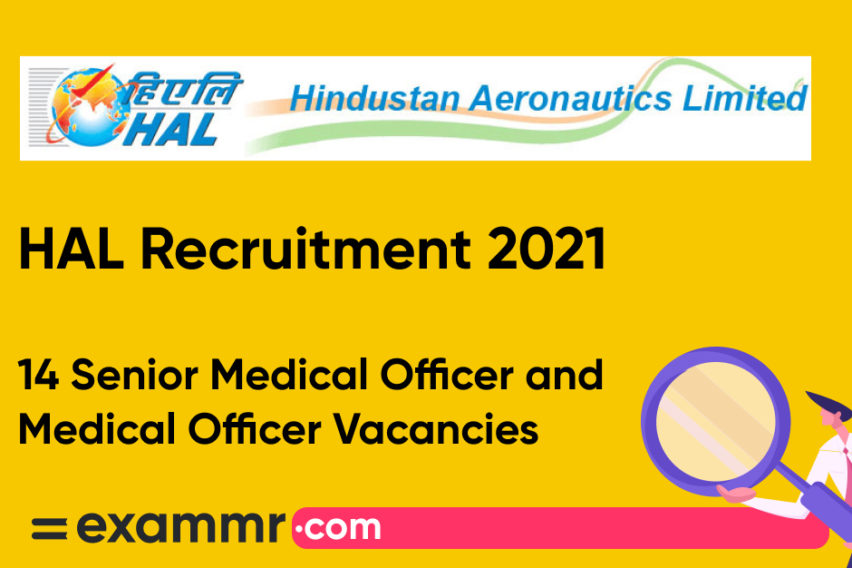 HAL Recruitment 2021: Notification Out for 14 Senior Medical Officer and Medical Officer Posts