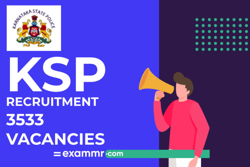 KSP Recruitment: 3533 Constable Vacancies
