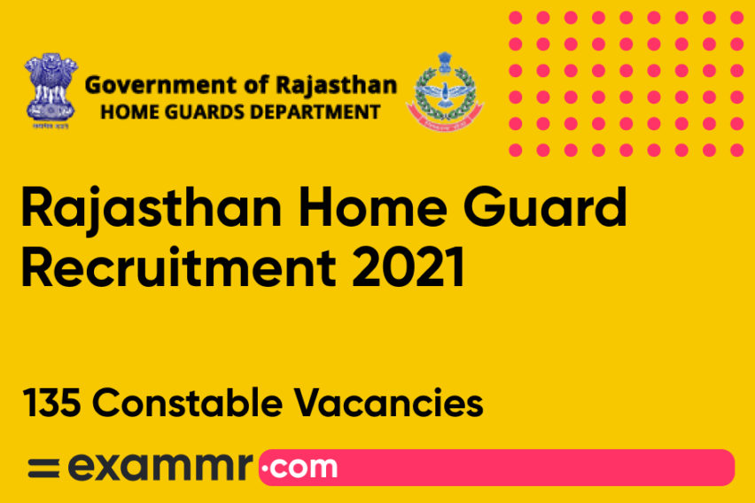 Rajasthan Home Guard Recruitment 2021: Notification Out for 135 Constable Posts
