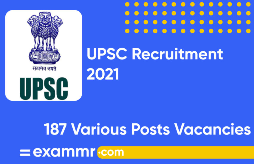 UPSC Recruitment 2021: Notification Out for 187 Assistant Commissioner, Assistant Engineer, Assistant Professor Posts