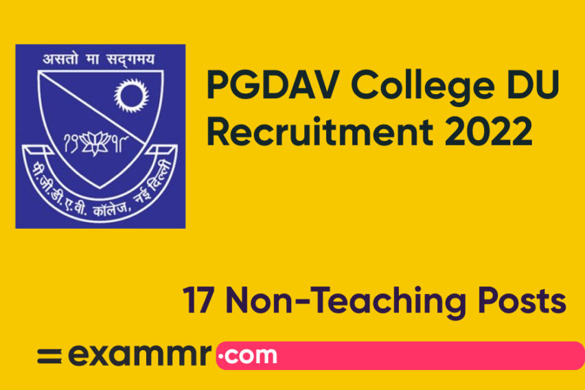 PGDAV College DU Recruitment 2022: Notification Out for 17 Various Non-Teaching Posts