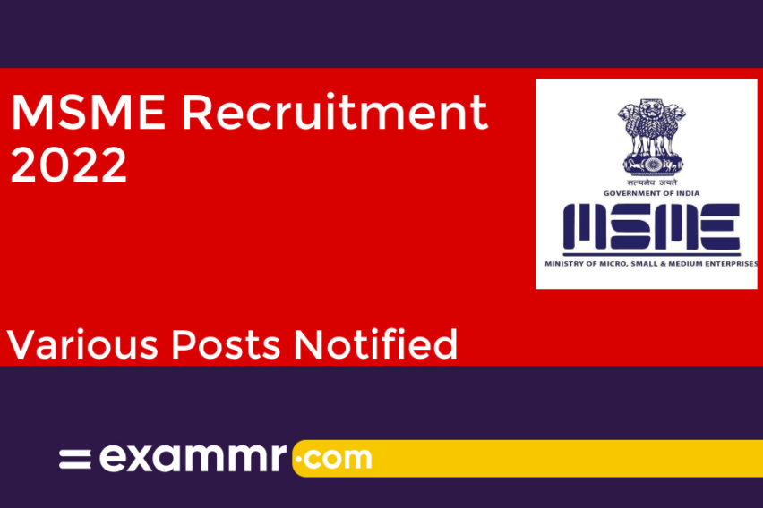 MSME Recruitment 2022: Notification Out for Young Professional and Other Posts