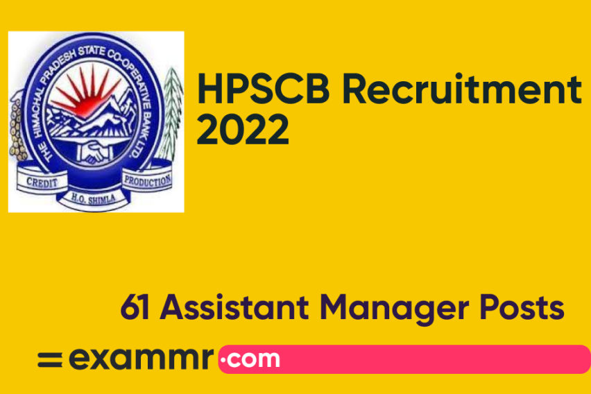 HPSCB Recruitment 2022: Notification Out for 61 Assistant Manager Posts
