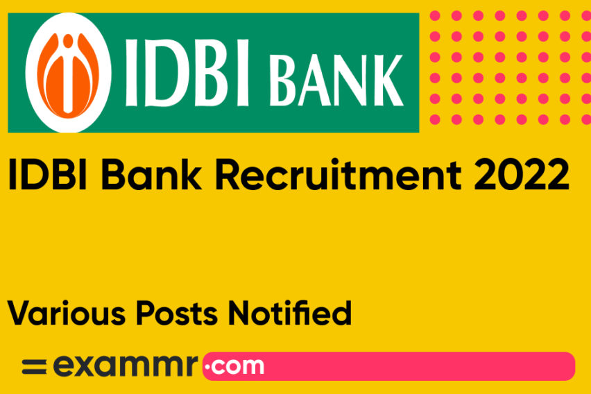 IDBI Bank Recruitment 2022: Notification Out for Deputy CTO and Other Posts