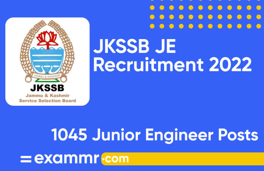 JKSSB JE Recruitment 2022: Notification Out for 1045 Junior Engineers (JE) Posts