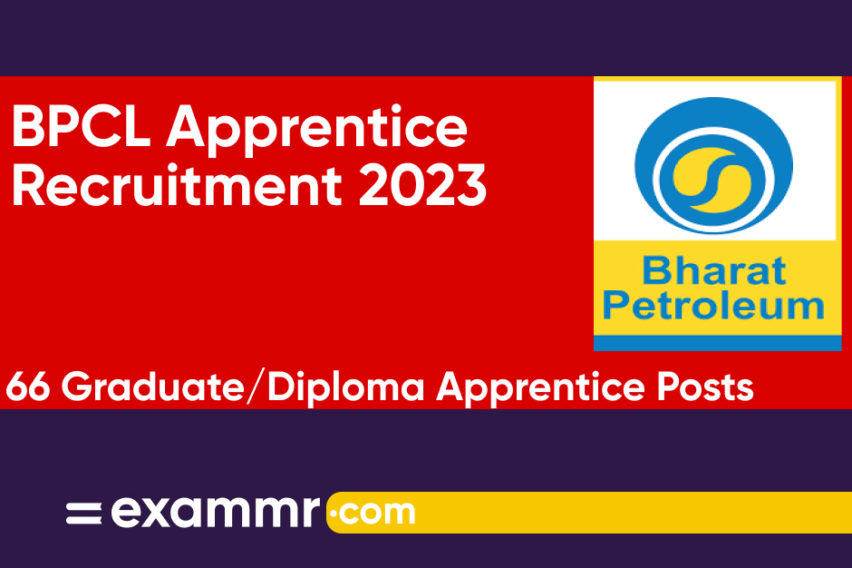 BPCL Apprentice Recruitment 2023: Notification Out for 66 Graduate/Diploma Apprentice Posts