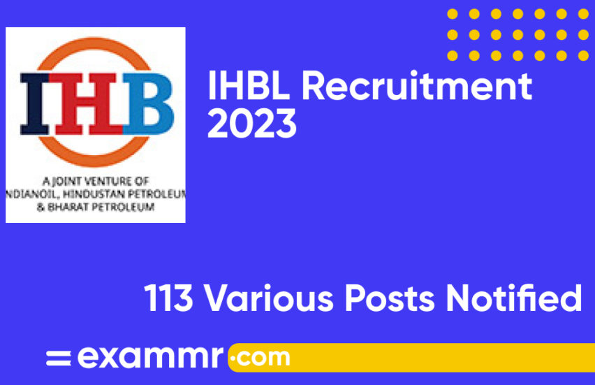 IHBL Recruitment 2023: Notification Out for 113 Manager, Deputy Manager and Others