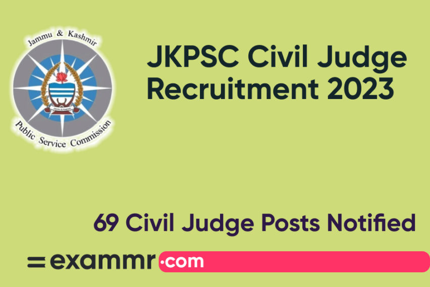 JKPSC Civil Judge Recruitment 2023: Notification Out for 69 Civil Judge Posts