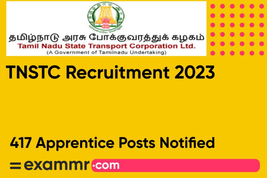 TNSTC Recruitment 2023: Notification Out for 417 Graduate & Diploma Apprentice Posts