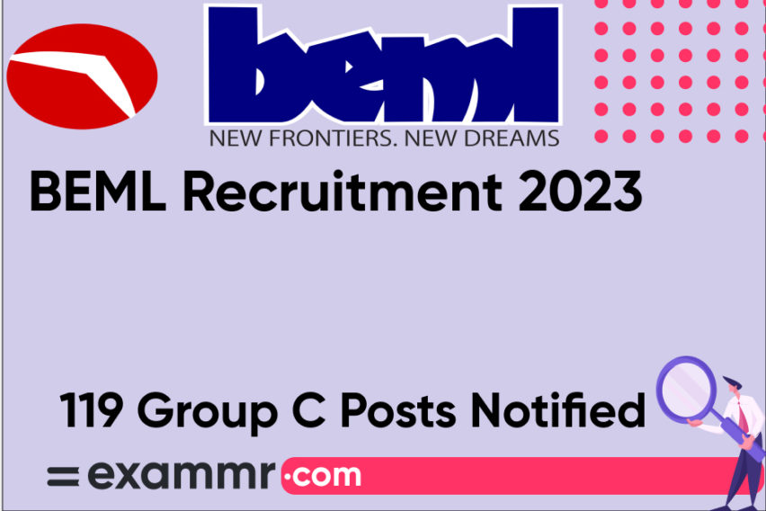 BEML Recruitment 2023: Notification Out for 119 Group C Posts