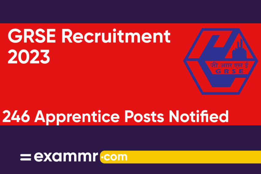 GRSE Recruitment 2023: Notification Out for 246 Apprentice Posts; Check Details Here