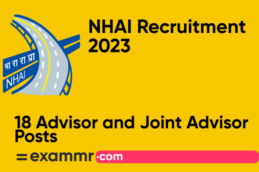 NHAI Recruitment 2023: Notification Out for 18 Advisor Posts; Check Details Here